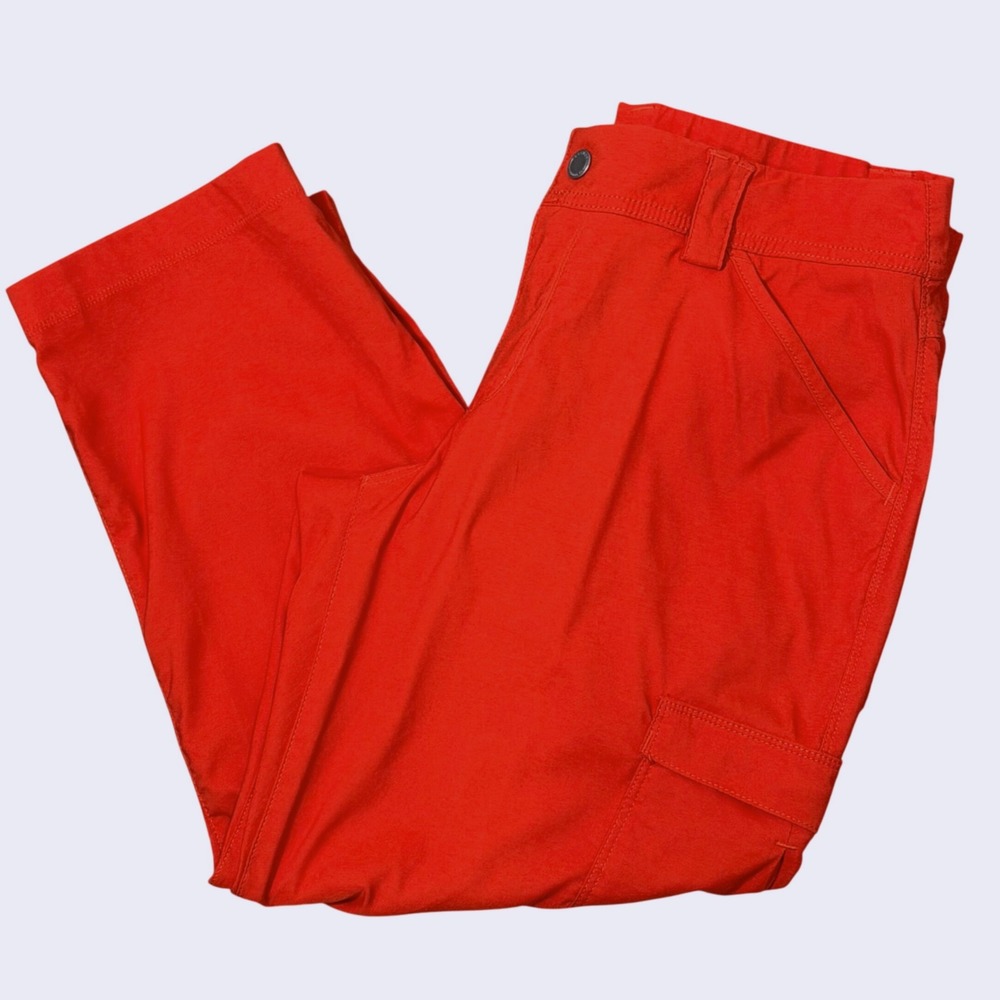 Duluth Nylon Cargo Cropped Pants (10) Lightweight Red Workwear Hiking Comfort